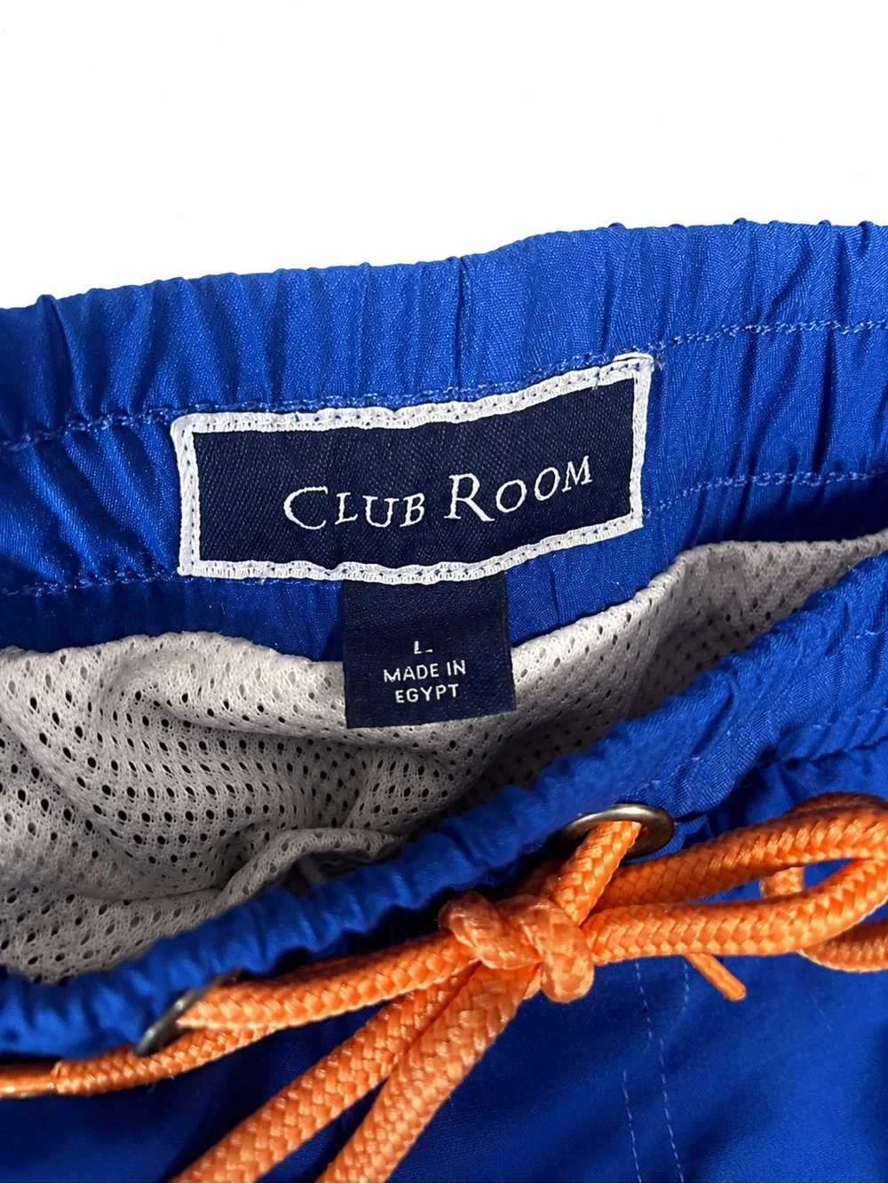 Club Room Royal Blue Swim Trunks with Orange Drawstring